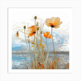 Orange Poppies Art Print