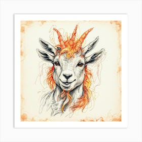 Goat Head 7 Art Print