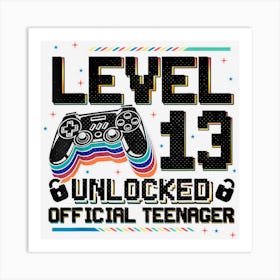 Level 13 Unlocked Officialnager Video Gamer Men Boys Art Print