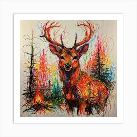 Deer In The Forest 2 Art Print