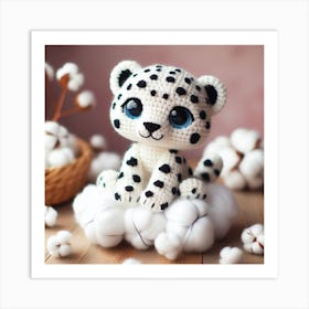 Amigurumi, Snow Leopard Art Print