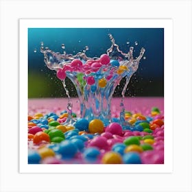 Colorful Water Splash 2 Art Print