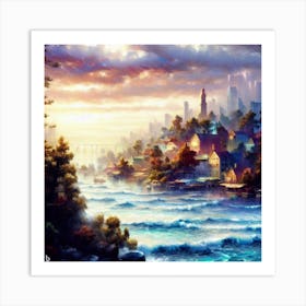 City By The Sea Art Print