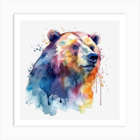 Bear Watercolor Painting Art Print