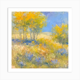 Yellow And Blue Meadow Art Print