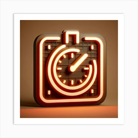 Neon Clock Art Print