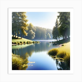 Lake In The Woods 2 Art Print