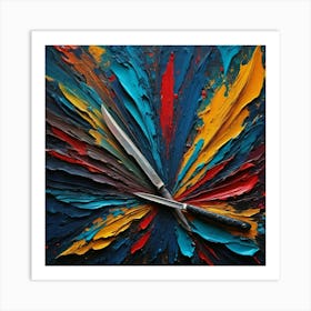 Knife And Paint Art Print