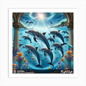 Dolphins In The Sea 1 Art Print