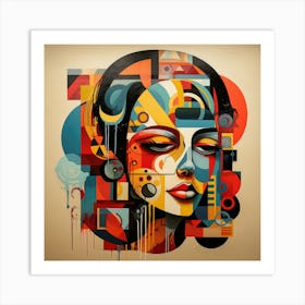 Abstract Shapes Mexican Woman 03 Art Print