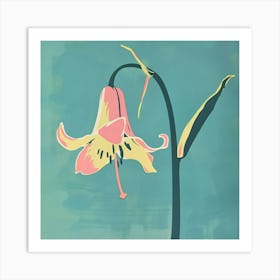 Bluebell Square Flower Illustration Art Print