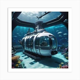 Underwater Submarine Art Print