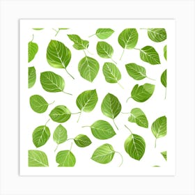 Seamless Pattern Of Aspen Tree Leaves Art Print