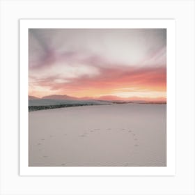 Pink Sky Over Dunes Art Print
