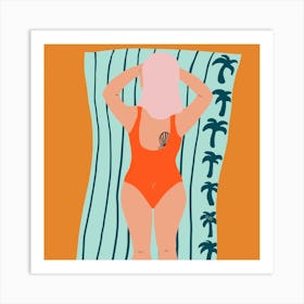 The Red Swimsuit Art Print