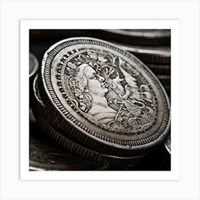 Silver Coins Art Print