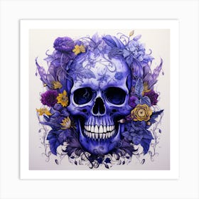 Blue Skull 1 Art Print