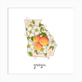 Georgia - Illustrated State Art Print