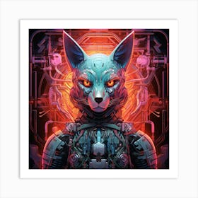 Cyber Fox Art Print