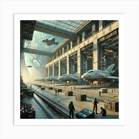 Venusian Enclave Fleet Hangars Converted Art Print