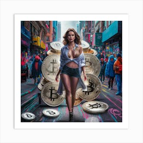 Bitcoin Woman Art Print