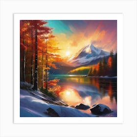 Sunset In The Mountains 73 Art Print