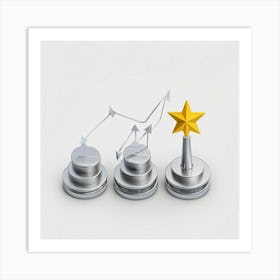 Business And Direction Icons In Three Dimensional Style Ascending Arrows Pointing Upwards Suggestin (3) Art Print