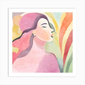 Watercolor Of A Woman Art Print