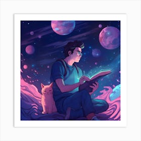 Man Reading A Book Art Print