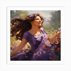 A Beautiful Woman With Long Hair wall art 1 Art Print