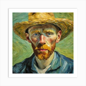 Van Gogh straw hat inspiration 4 Art Print