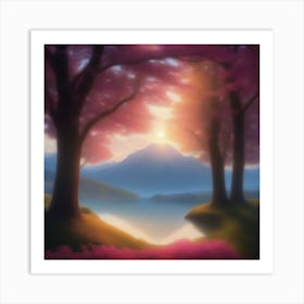 Pink Trees Art Print