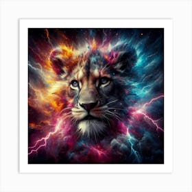 Lightning Lion Art Print