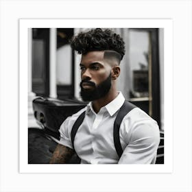 Black Man With Beard Art Print