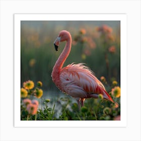 Pink Flamingo 3 Art Print