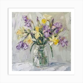 Irises In A Vase 2 Art Print