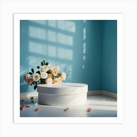 White Box With Flowers 6 Art Print