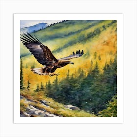 Eagle In Flight Art Print