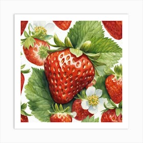 Strawberry Patchwork Art Print