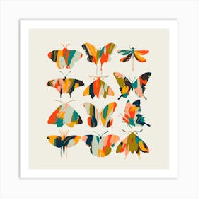 Colorful Butterflies Square Art Print