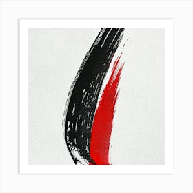 Brushstrokes In Red And Black Art Print