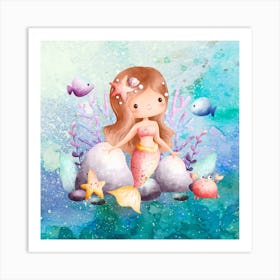 Little Mermaid Violet Art Print