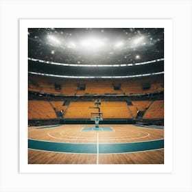 Empty Basketball Court Art Print