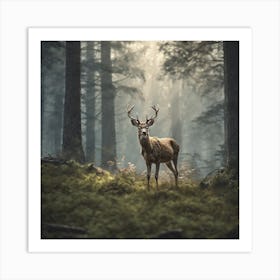 Deer In The Forest 218 Art Print