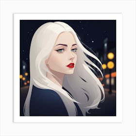 Girl With White Hair 1 Art Print