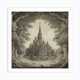 Castle In The Woods 1 Art Print