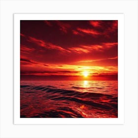 Sunset Over The Ocean 158 Art Print