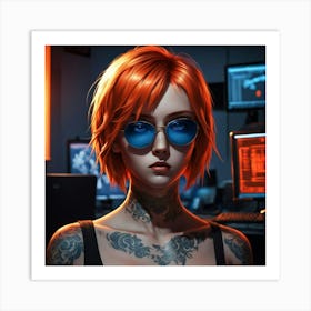 Girl With Tattoos 1 Art Print