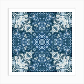 Blue And White Floral Pattern Art Print