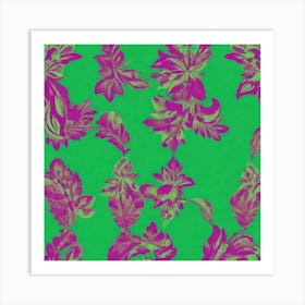 Green And Purple Leaves Art Print